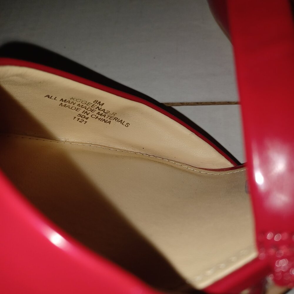 CALVIN KLEIN GEENA RED FAUX PATENT LEATHER SLINGBACK PUMPS - Picture 10 of 10